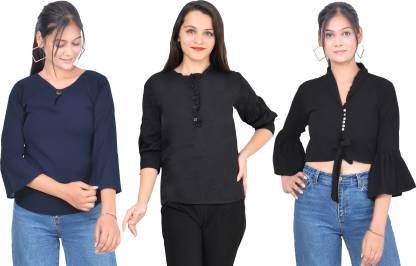 Girls Casual Crepe Top