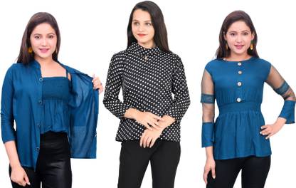 Girls Casual Crepe Top