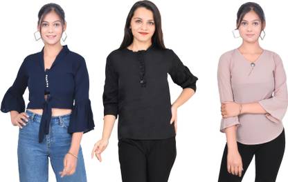 Girls Casual Crepe Top