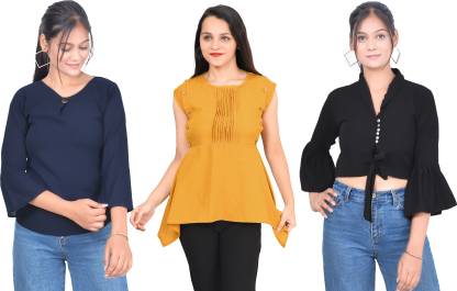 Girls Casual Crepe Top