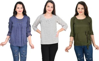 Girls Casual Crepe Top