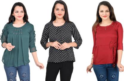 Girls Casual Crepe Top