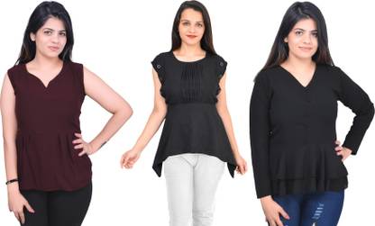 Fikroo Girls Casual Crepe Top