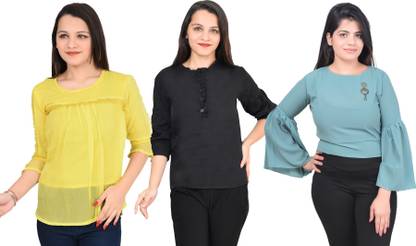 Girls Casual Crepe Top