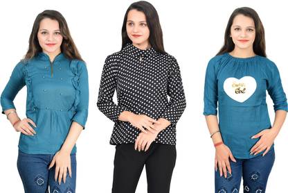 Girls Casual Crepe Top