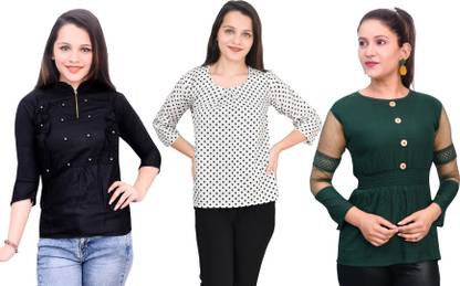 Casual Solid Women Red Top