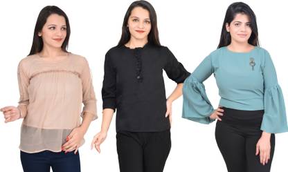 Girls Casual Crepe Top