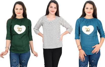 Girls Casual Crepe Top