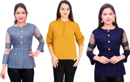 Girls Casual Crepe Top