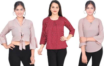 Girls Casual Crepe Top