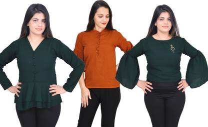 Girls Casual Crepe Top