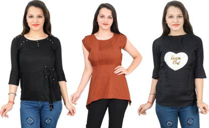 Girls Casual Crepe Top