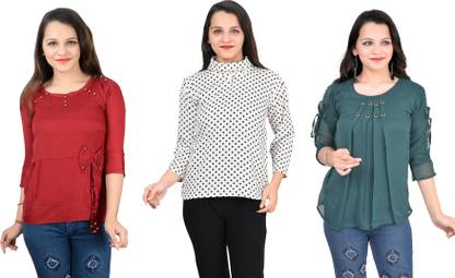 Girls Casual Crepe Top