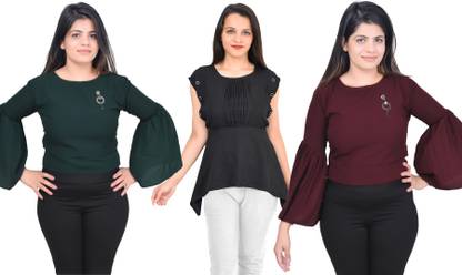Girls Casual Crepe Top