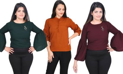 Girls Casual Crepe Top