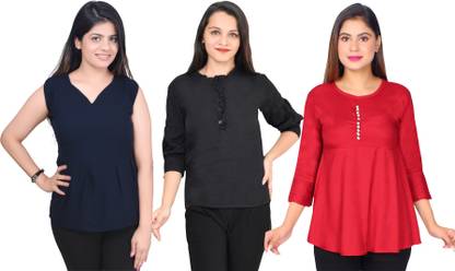Girls Casual Crepe Top