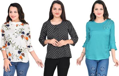 Girls Casual Crepe Top
