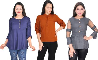 Girls Casual Crepe Top