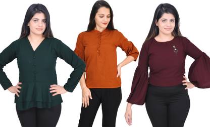 Girls Casual Crepe Top