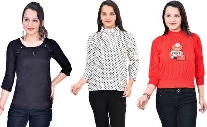 Girls Casual Crepe Top