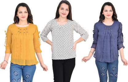 Girls Casual Crepe Top