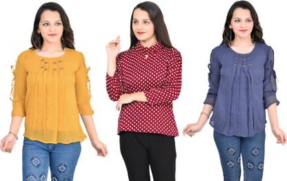 Fikroo Girls Casual Crepe Top