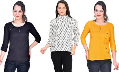 Girls Casual Crepe Top
