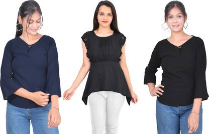 Girls Casual Crepe Top