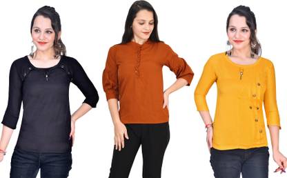 Fikroo Girls Casual Crepe Top