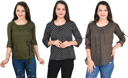 Girls Casual Crepe Top