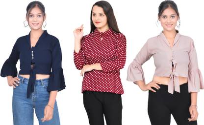 Girls Casual Crepe Top