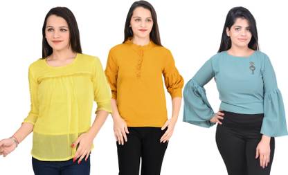 Girls Casual Crepe Top