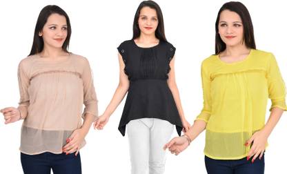 Girls Casual Crepe Top