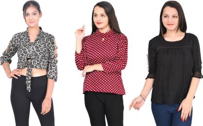 Girls Casual Crepe Top