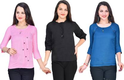Girls Casual Crepe Top