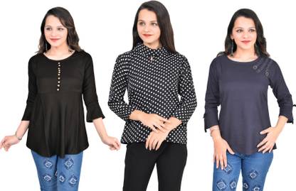 Girls Casual Crepe Top