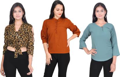 Girls Casual Crepe Top