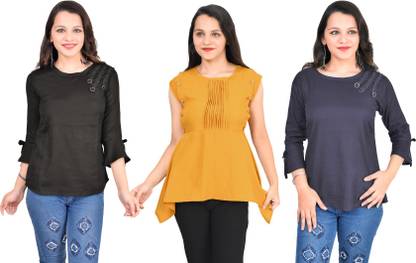 Girls Casual Crepe Top