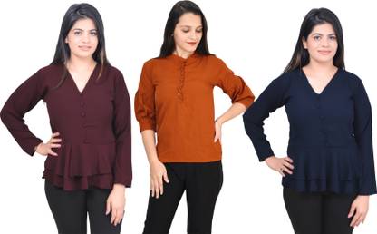 Girls Casual Crepe Top