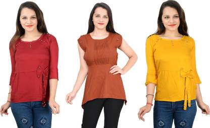 Girls Casual Crepe Top