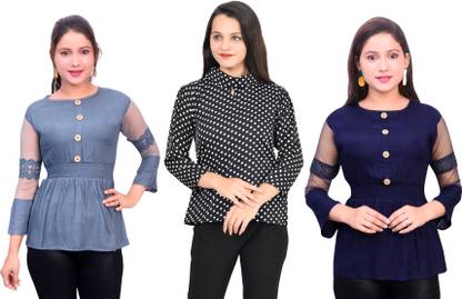 Girls Casual Crepe Top