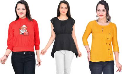 Girls Casual Crepe Top