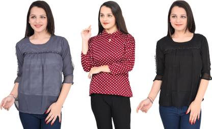 Girls Casual Crepe Top