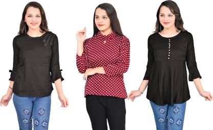 Girls Casual Crepe Top