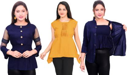 Girls Casual Crepe Top