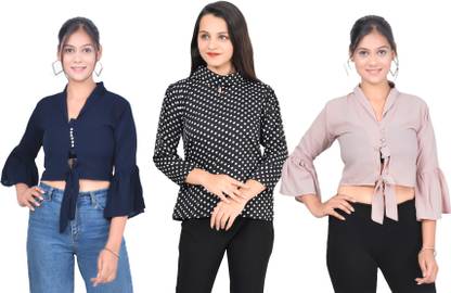 Girls Casual Crepe Top