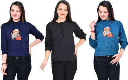 Casual Solid Women Multicolor Top
