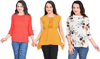 Girls Casual Crepe Top