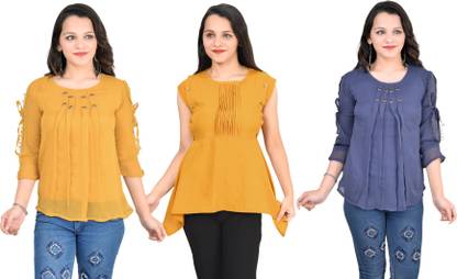 Girls Crepe Raglan Top