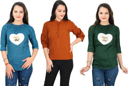 Girls Casual Crepe Top